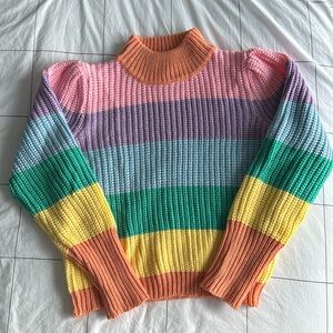 English Factory Pastel Rainbow Multicolor Sweater
